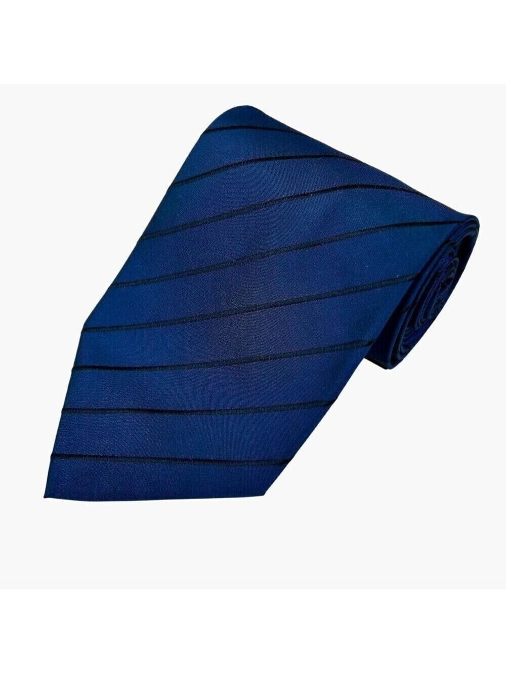 Chas Reed & Co. Collection NWT Blue Black Striped Silk Tie
